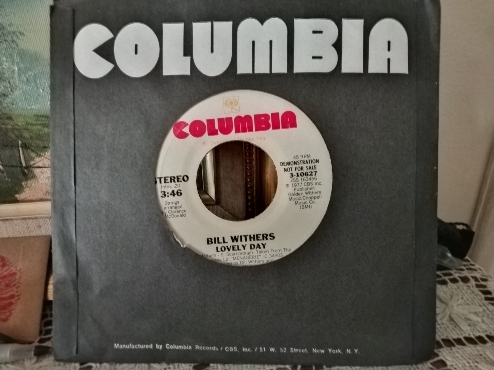 Bill Withers-Lovely Day-45 Single-White Label Promo-1977-Columbia Records