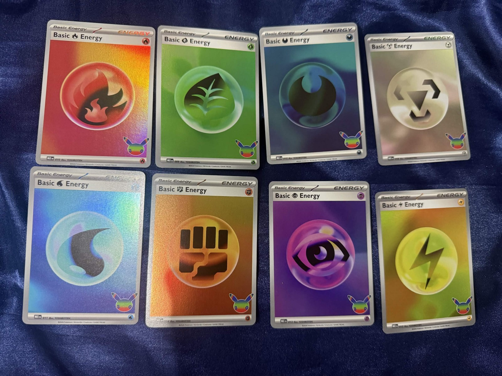 30° Anniversario Pokemon TCG Celebrazioni Timbrato Energia Holo Lotto di 8 Inglese