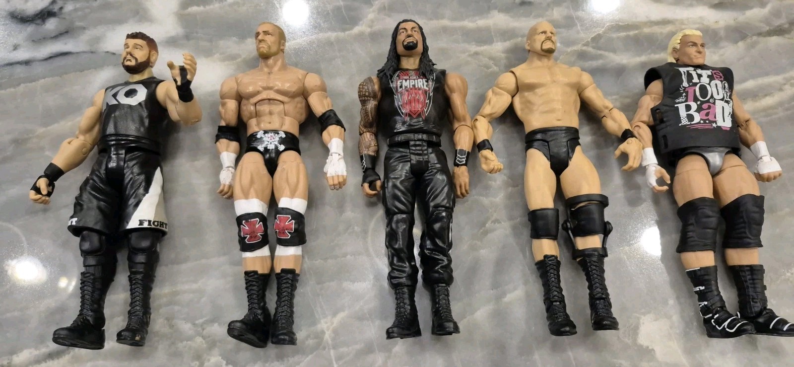 WWE Figure Lot 5pc Roman Reigns Triple H Kevin Owens Dolph Ziggler  Mattel