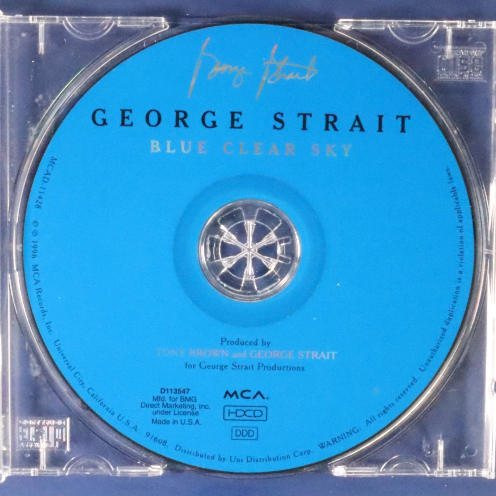 Blue Clear Sky by George Strait {CD Disc Only--No Case or Inserts--Ships FREE