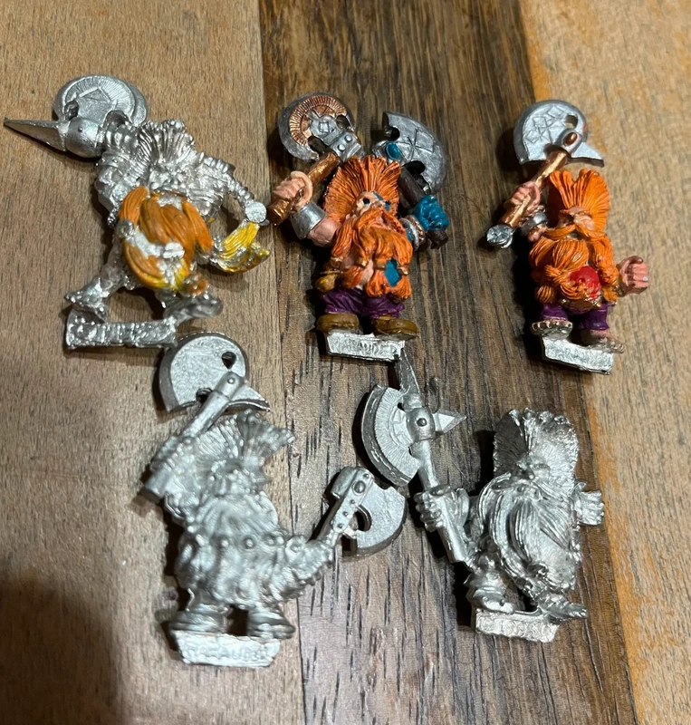 5 matatrolls enanos Warhammer metal
