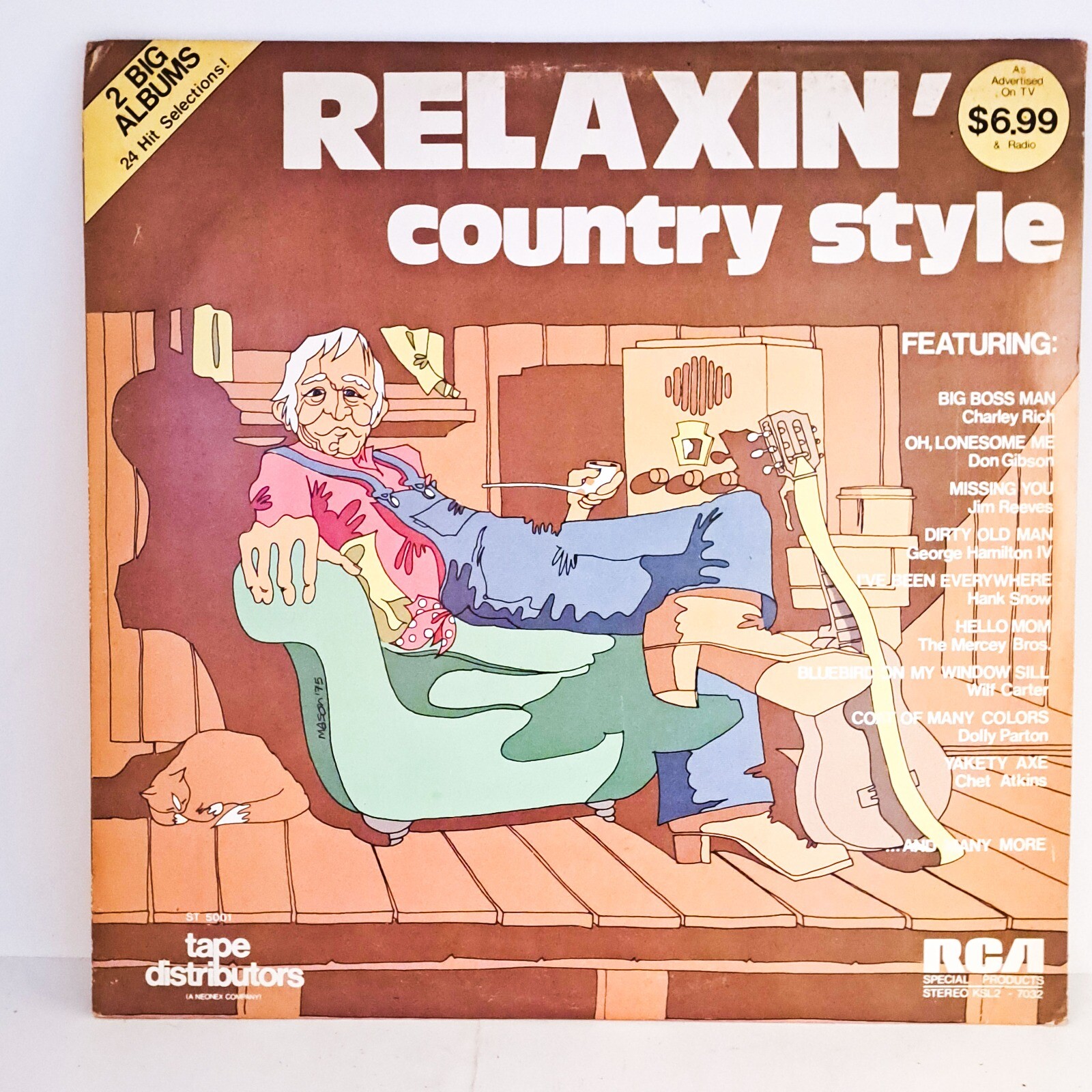 Relaxin Country Style Vinyl Record LP 2 Big Albums 24 Hit Selections Vintage