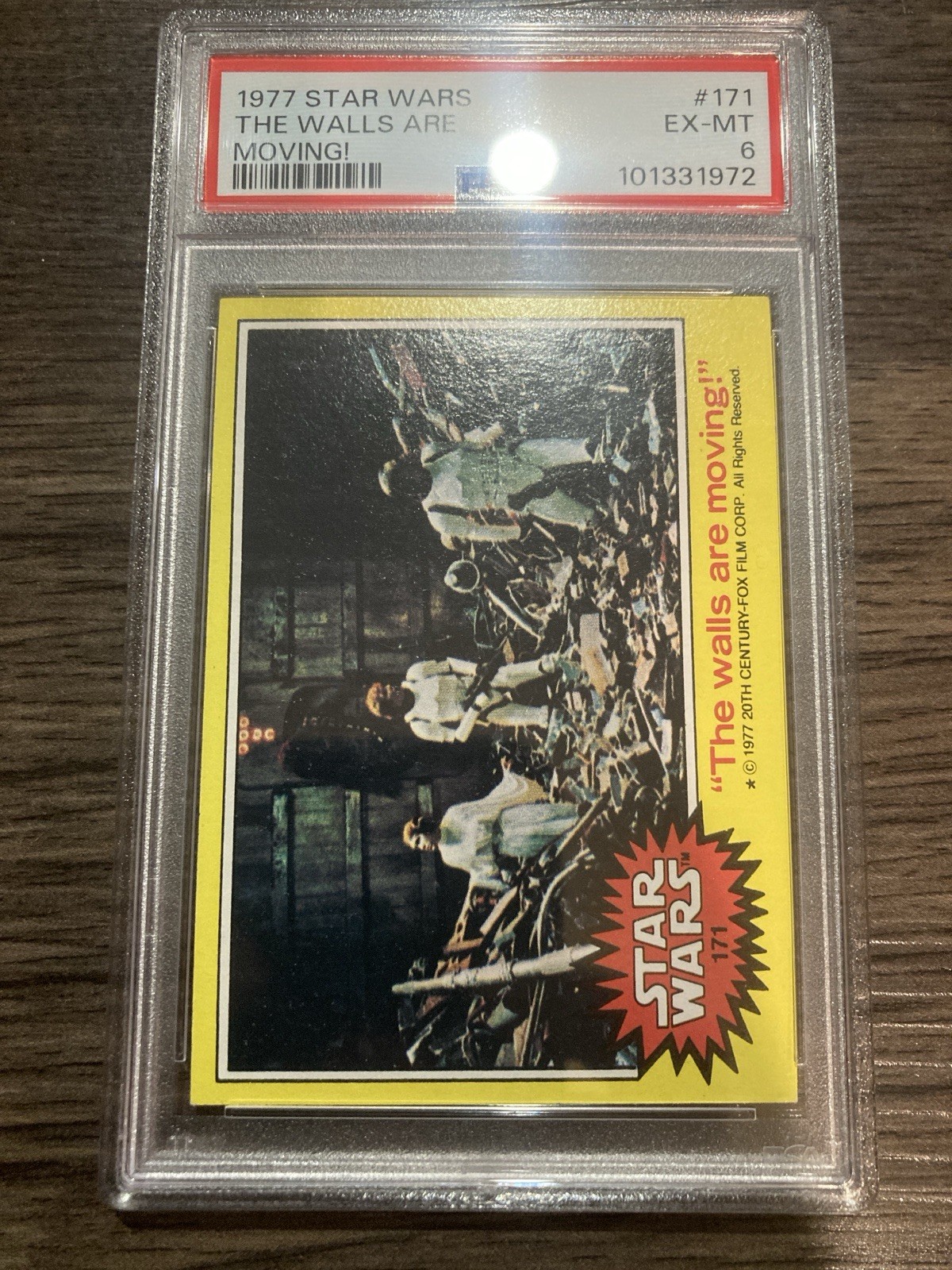 Topps Star Wars PSA 6 1977 Le mura si muovono! #171 Serie Gialla Pop Basso