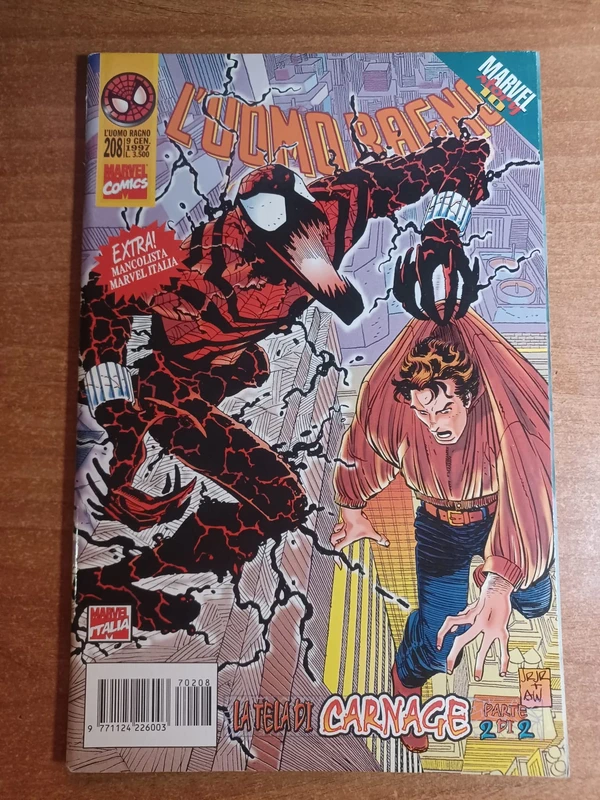 L'Uomo Ragno 208 - La Tela di Carnage con Mancolista Integra (Marvel Italia 1997)