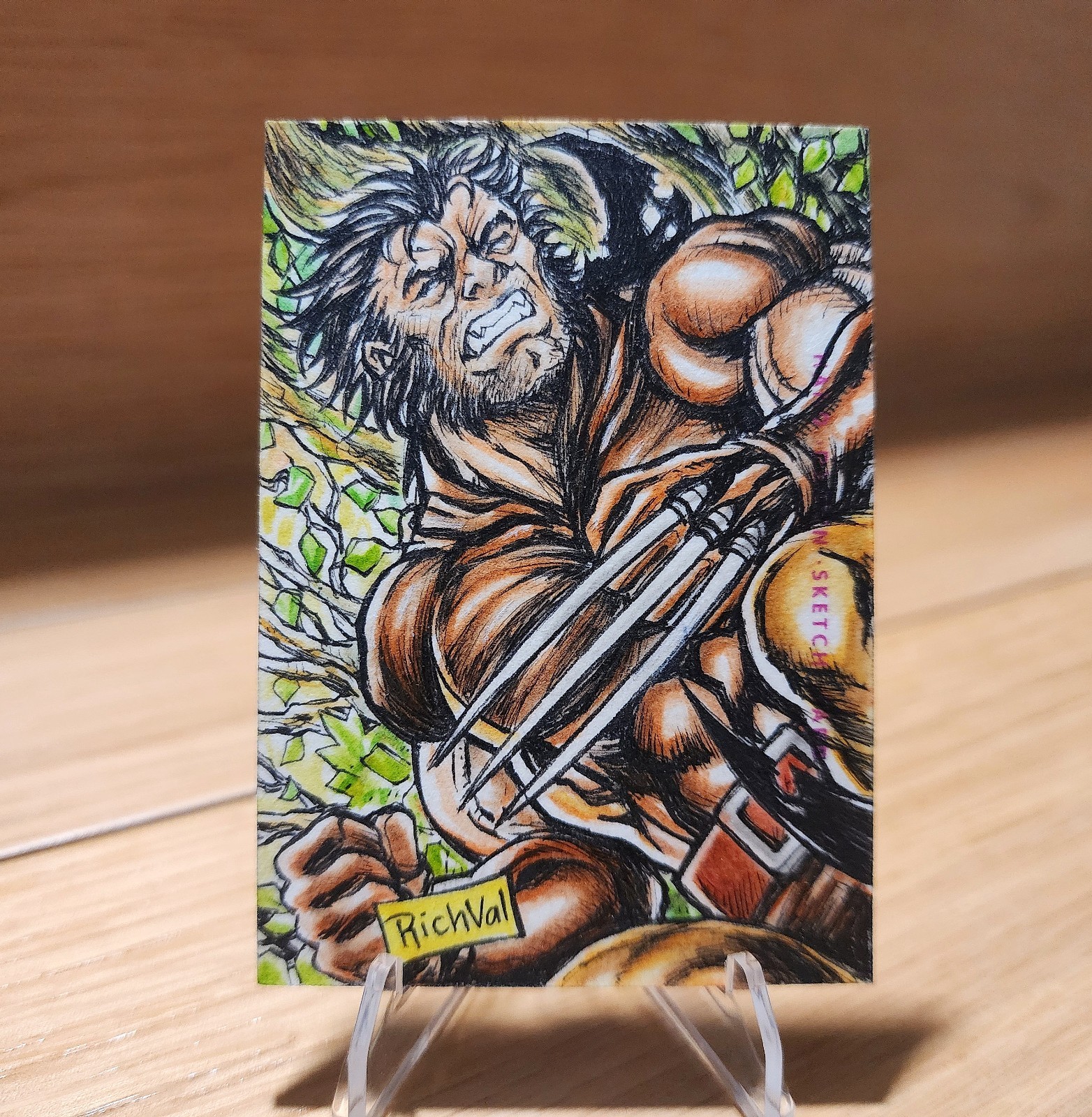2023 Alla ricerca dell'unicorno Marvel Origin - Wolverine - Schizzo 1/1 Richard Valbuena!