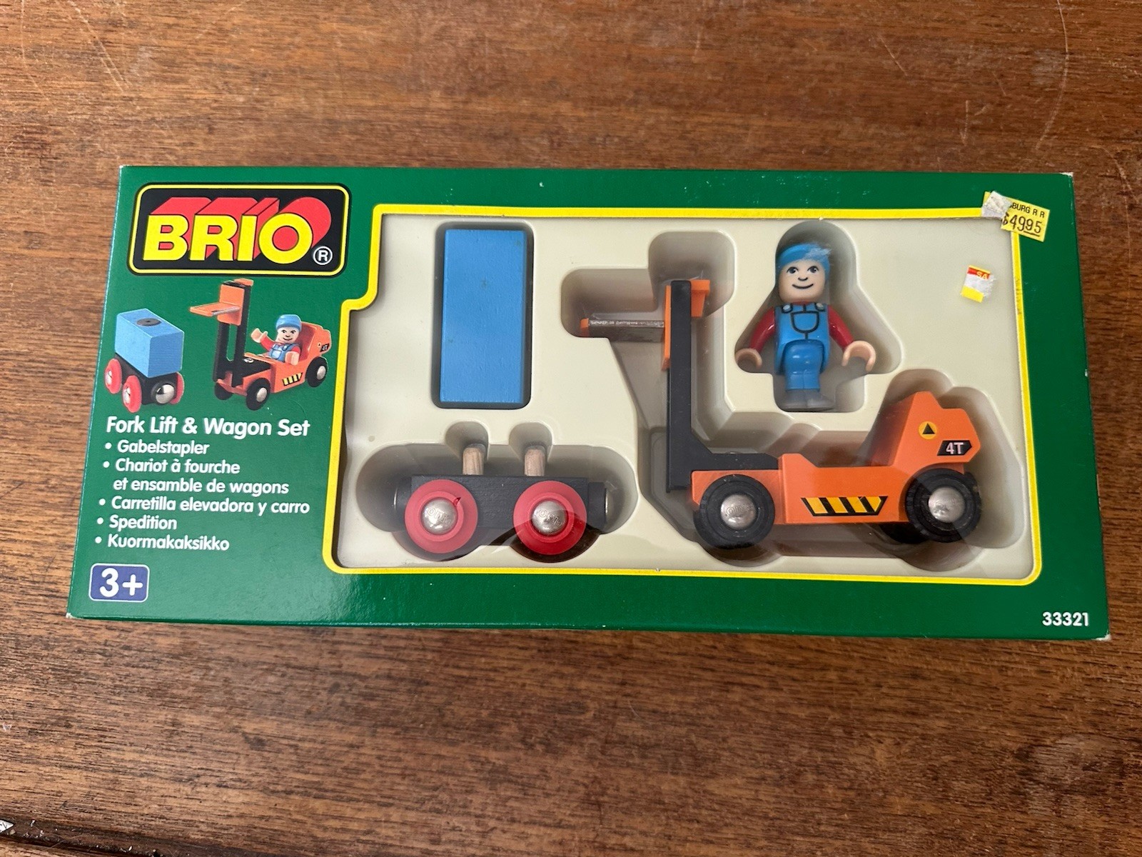 33321 BRIO World Set di carrelli elevatori e carri per treni in legno! Nuovo con scatola! Thomas!