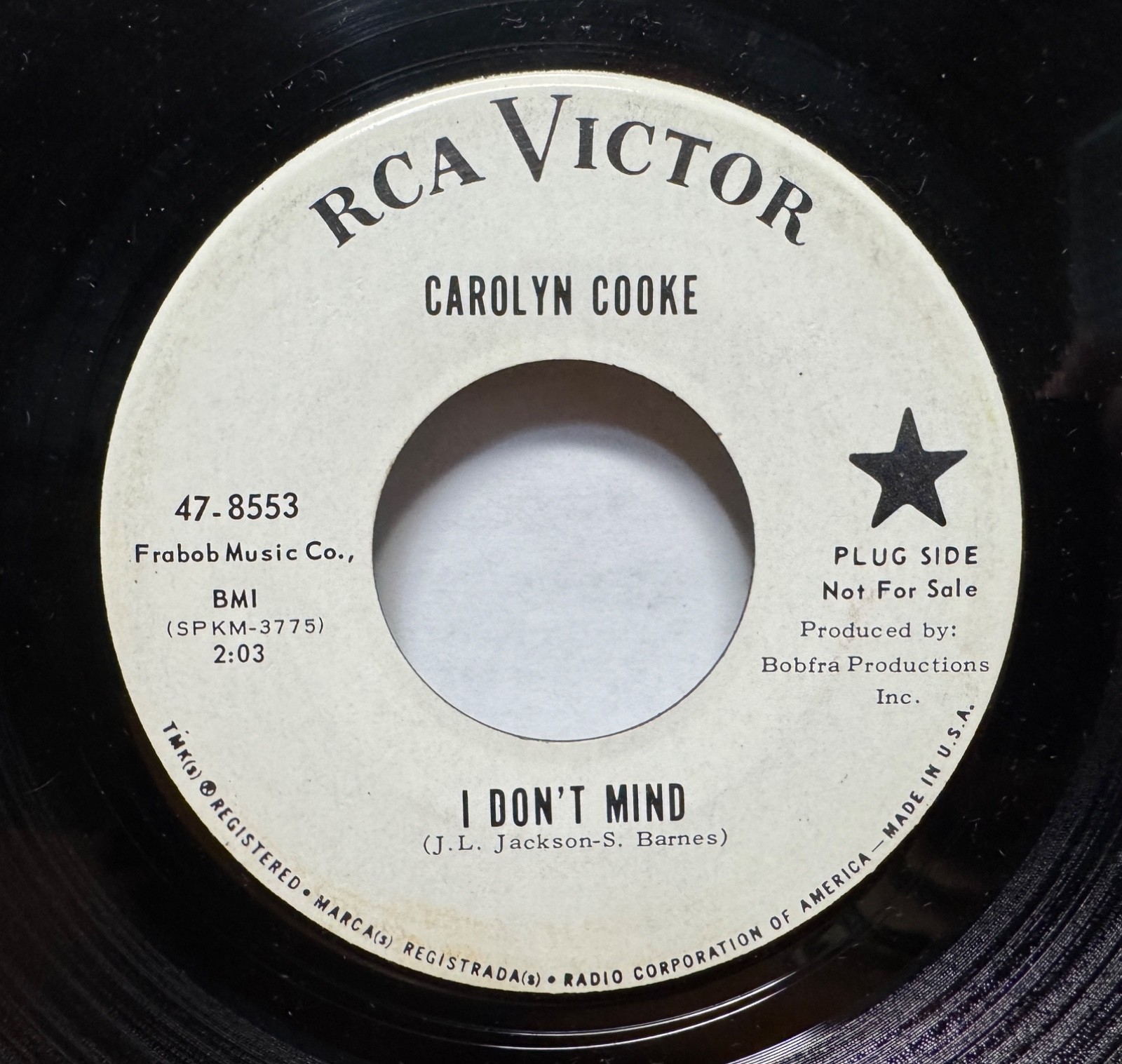 Northern Soul CAROLYN COOKE I Don't Mind / Tom, Dick & Harry RCA WL Promo 45 NM