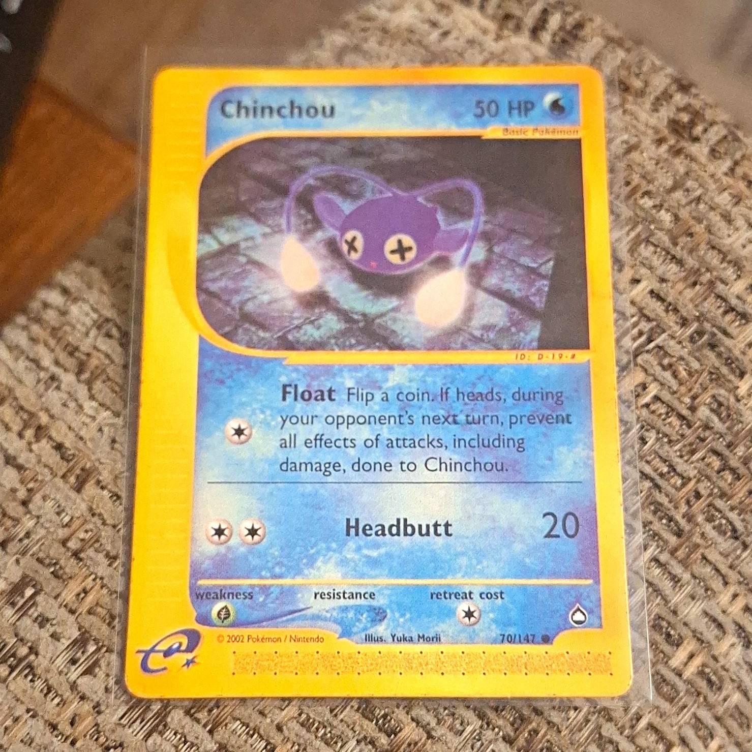 Pokémon TCG Chinchou 70/147 Aquapolis 50 HP Basic EN Reverse Holo