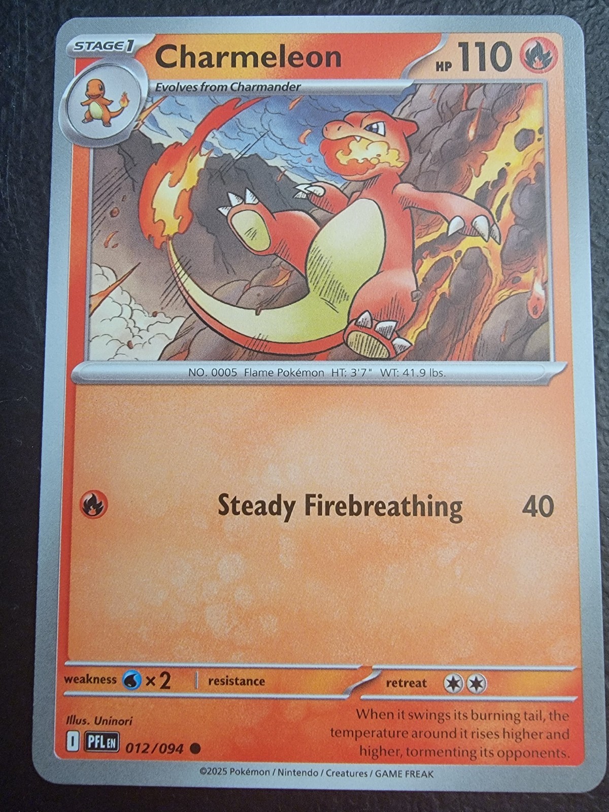 Pokemon TCG Charmeleon 012/094 Me02: Phantasmal Flames Regular NON-Foil