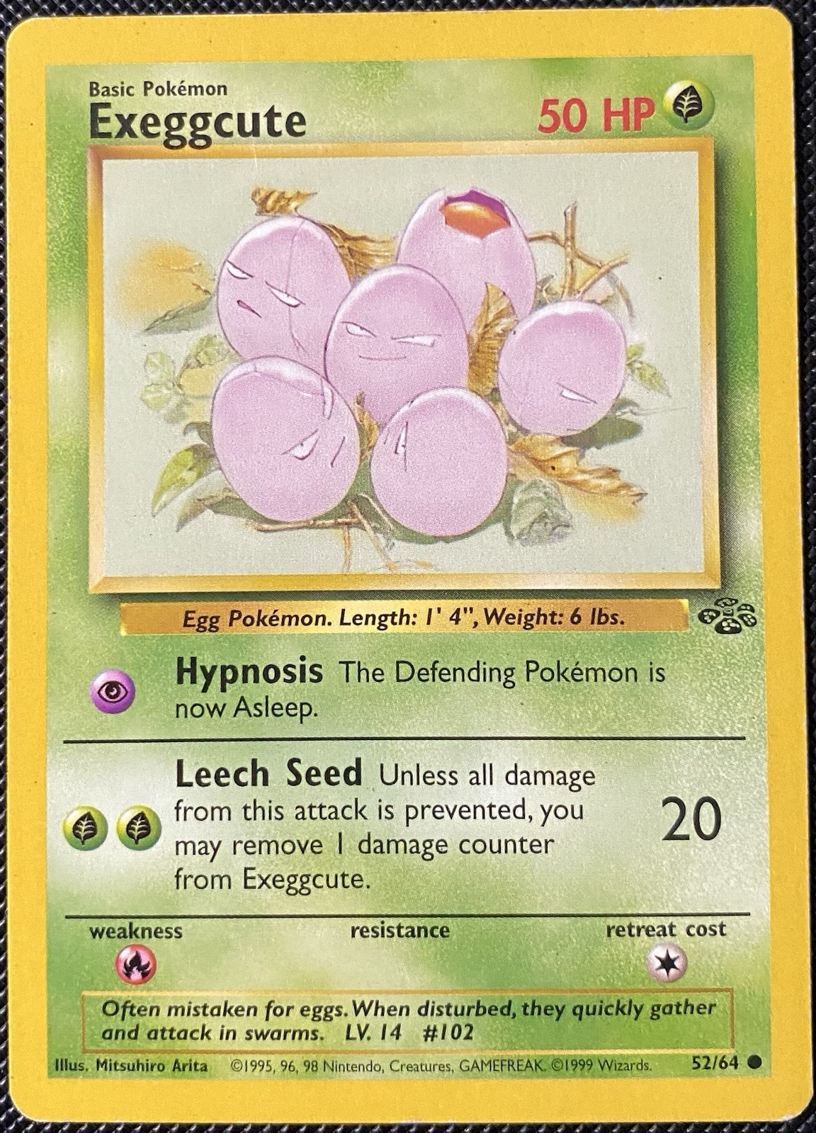 Exeggcute 52/64 Jungle Regular Unlimited WOTC HP Pokémon