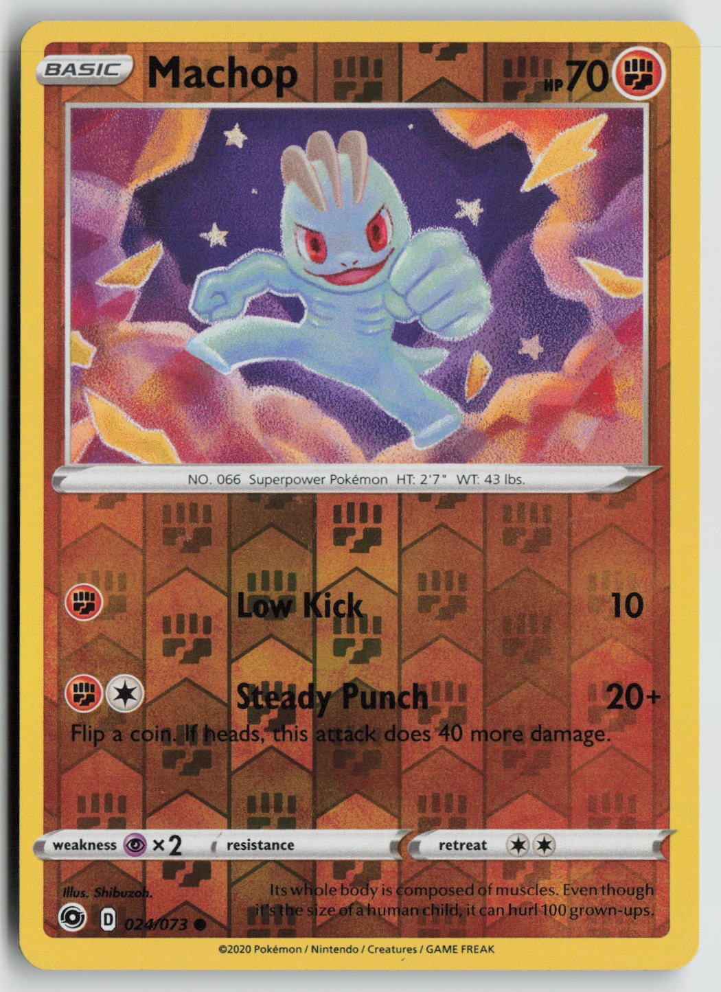 Machop Champion's Path 24/73 Reverse Holo quasi nuovo