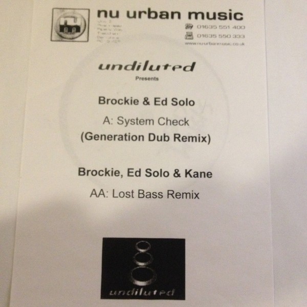Brockie & Ed Solo - System Check / Lost Bass (Remixes) - 12" - VG - 4312657851