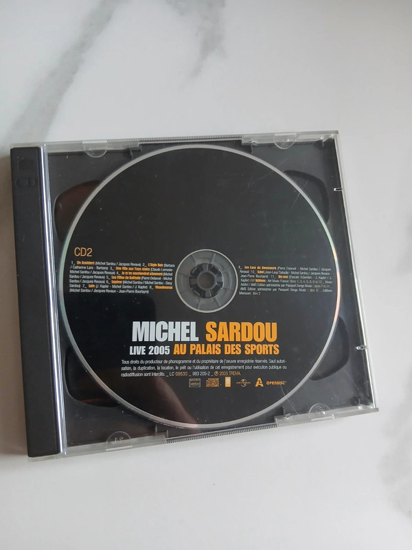 CD Michel Sardou "Live 2005 au Palais des Sports" 🎤 CD2 uniquement