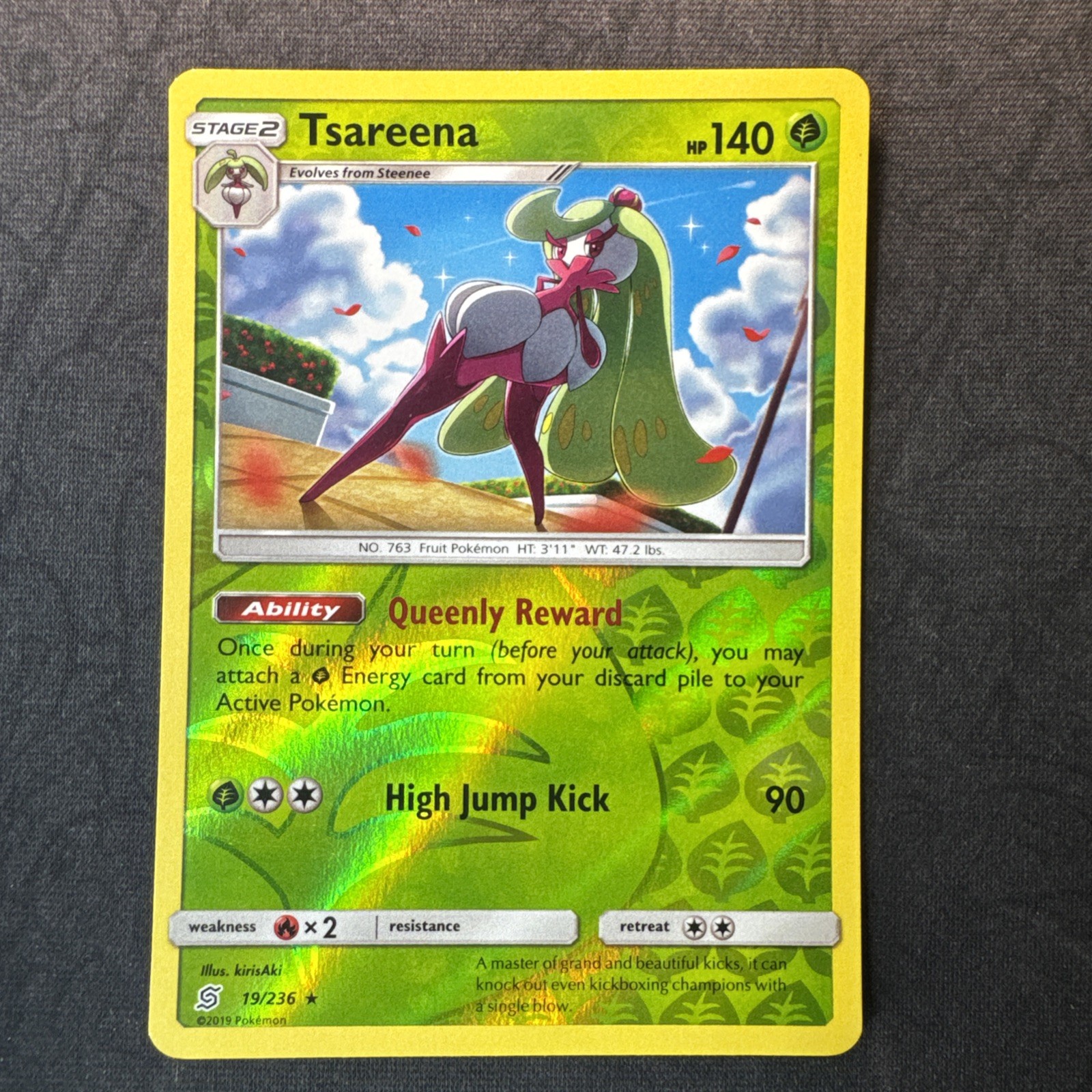 Tsareena 19/236 Sm-Unified Minds Reverse Holo Sole e Luna Pokemon