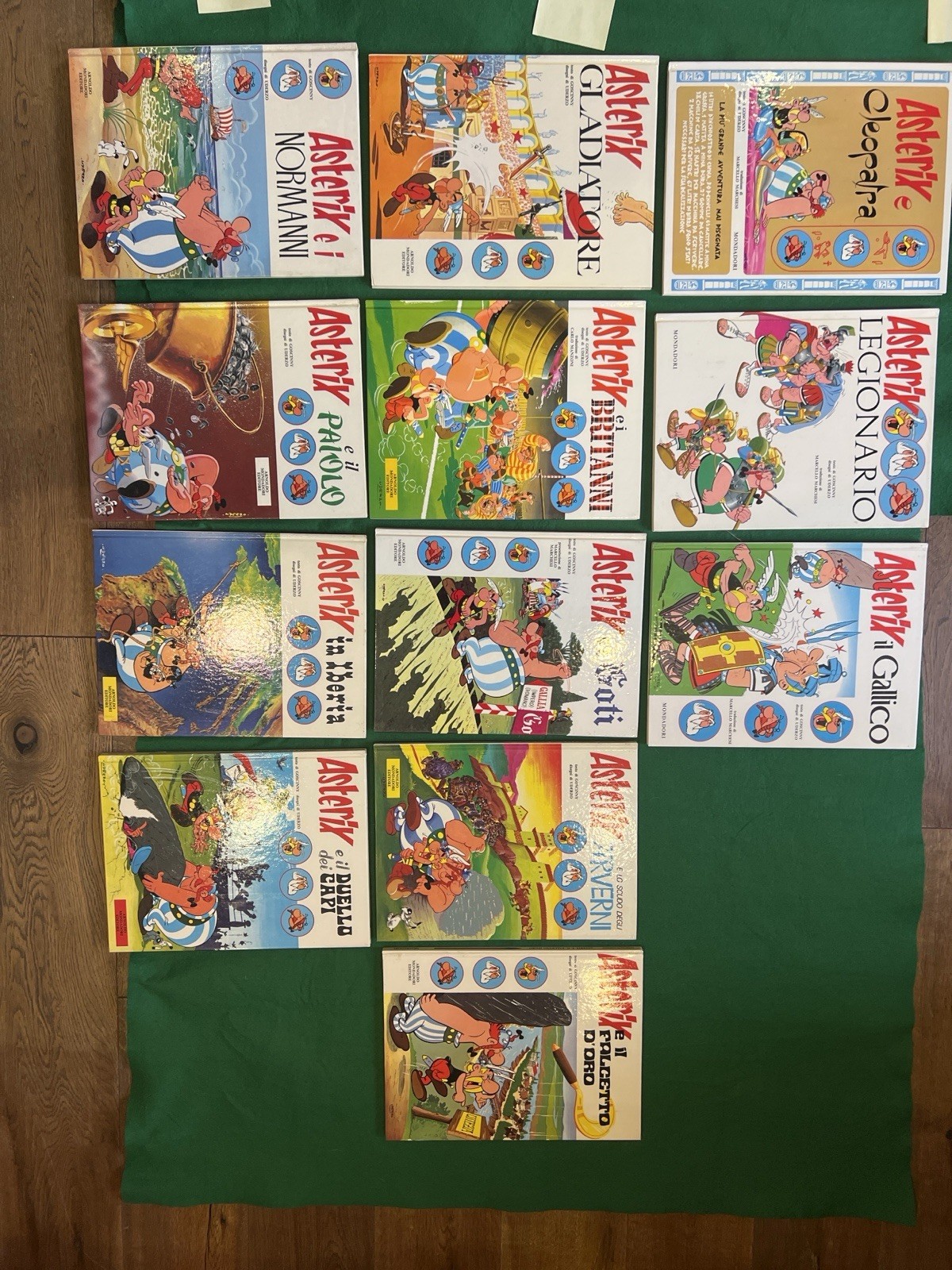Asterix Mondadori Prime Edizioni 1968-1970 Lotto 12 Albi Cartonati Originali