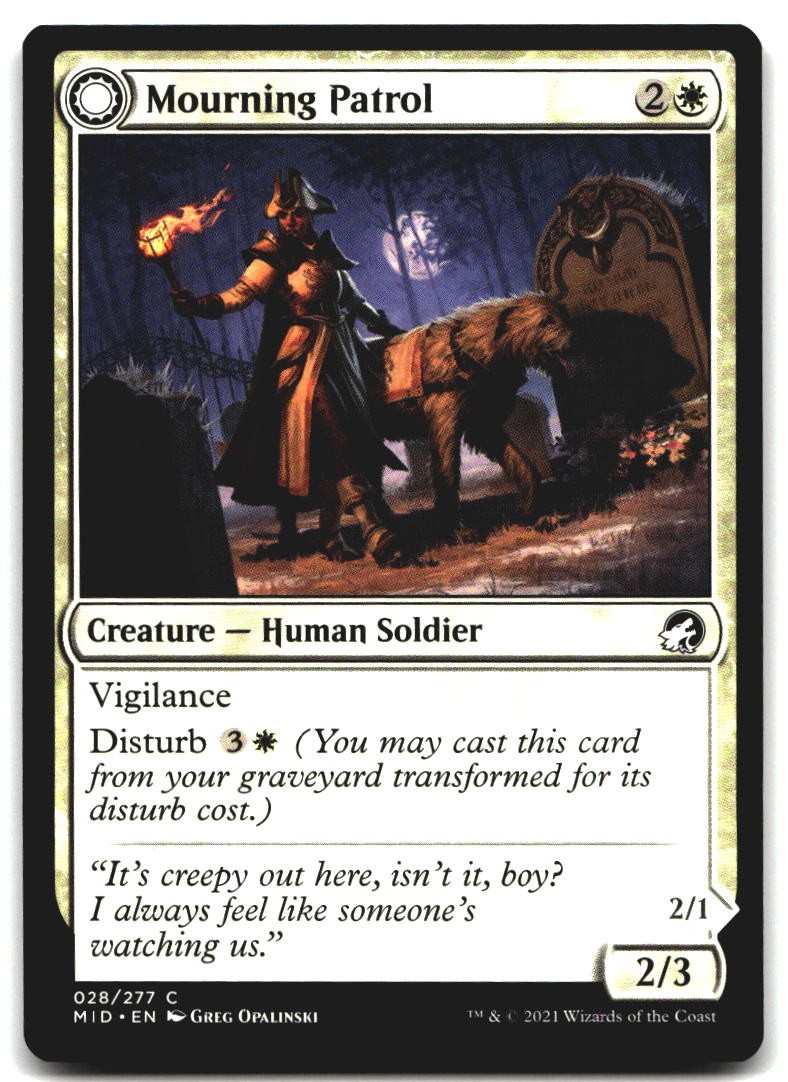 Mourning Patrol 28 Innistrad: Midnight Hunt C quasi nuovo Magic: The Gathering