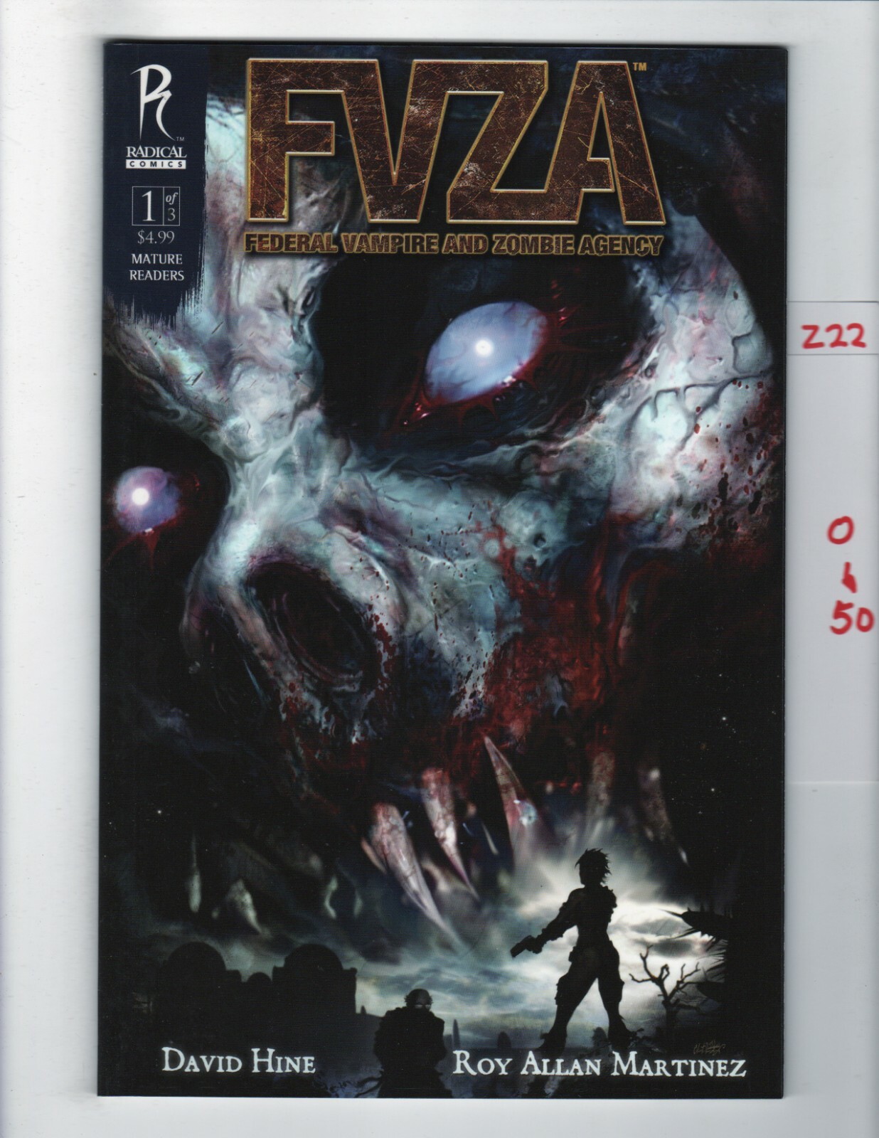 FVZA #1 Langley variante Federal Vampire Zombie Agency VF/NM 2009 Radical z22050