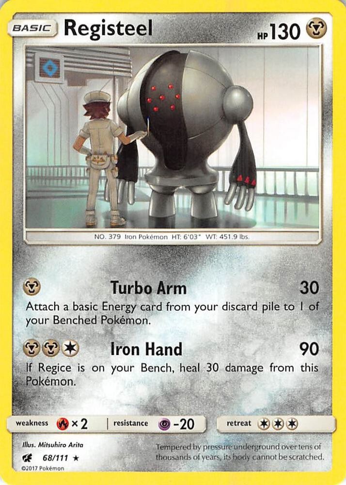 Registeel 68/111 Rare Crimson Invasion Pokemon Lightly Played