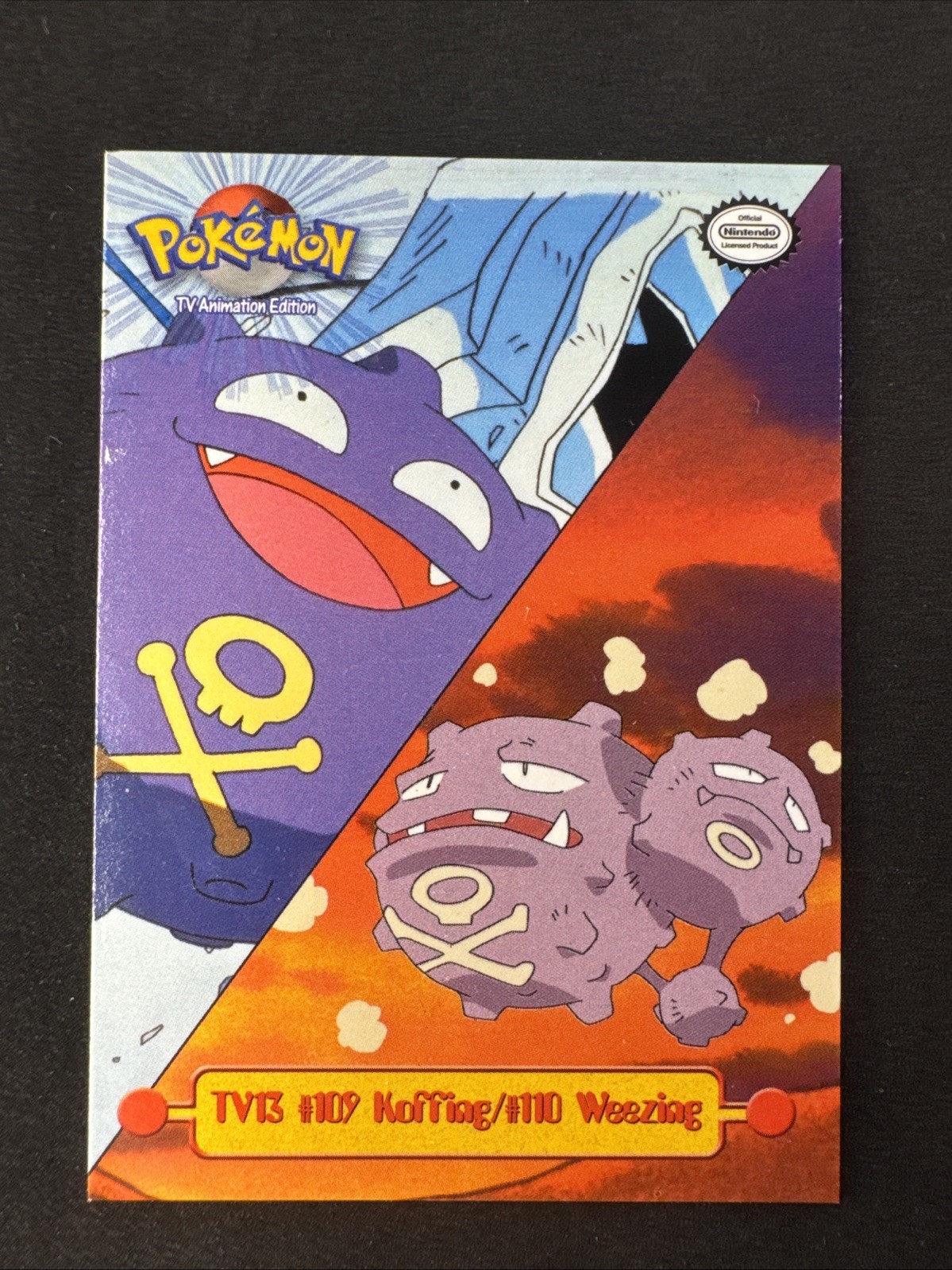 1999 Topps Pokémon Trading Card TV13 #109 Koffing #110 pezzo puzzle Weezing