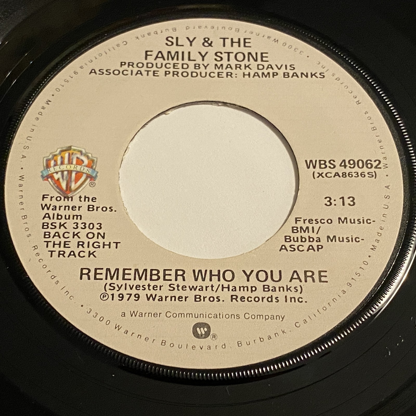 Sly & The Family Stone: Remember Who You Are / Sheer 45 - Warner Bros. - Funk