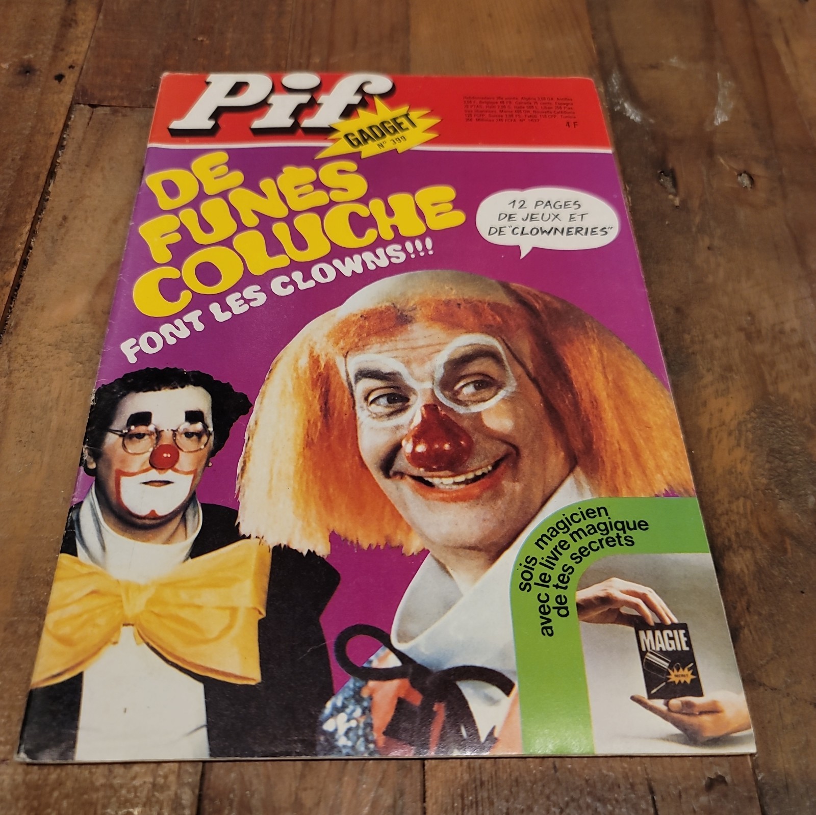 PIF GADGET n. 399 De Funes Coluche Font Les Clowns rivista francese di fumetti anni 70