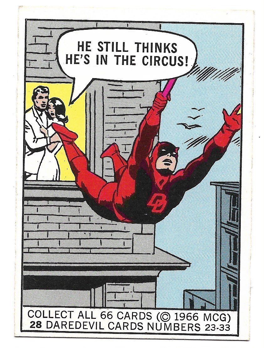 1966 Donruss Marvel Super Heroes DAREDEVIL #28 - Proprietario originale