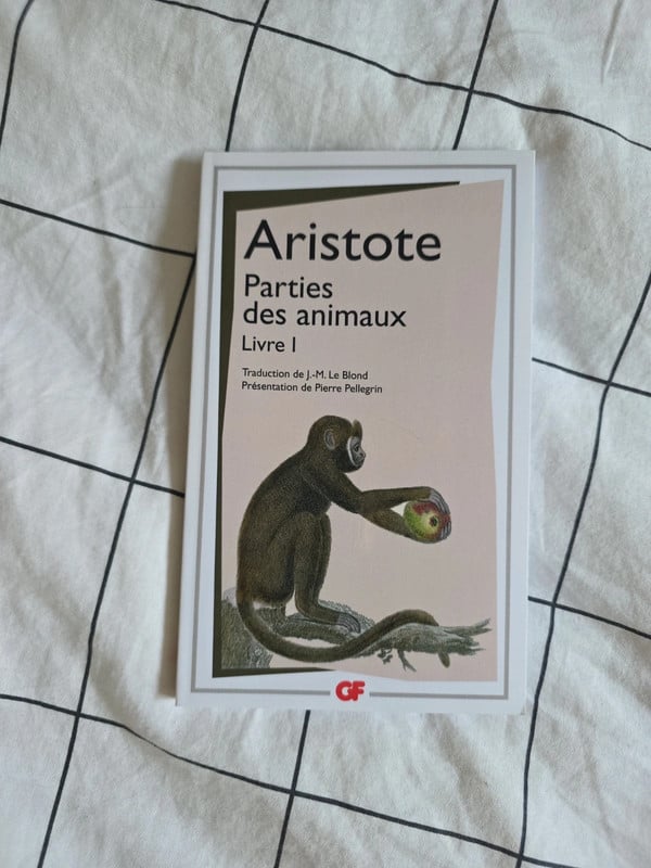Partie des animaux, livre 1 de Aristote