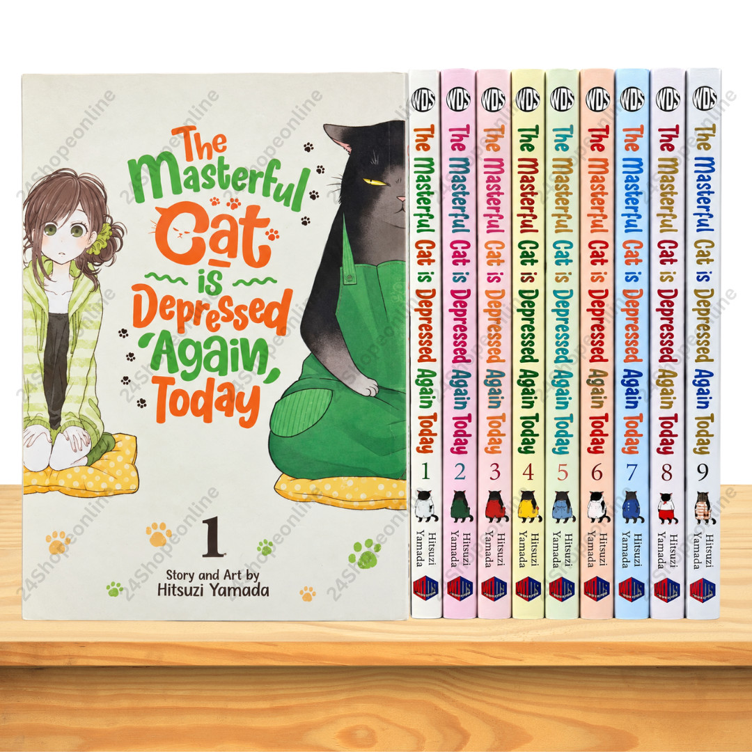Il gatto maestro è depresso di nuovo oggi manga vol 1-9 set completo inglese nuovo