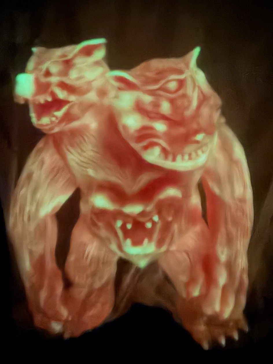 Shirahama Toys Rosa E Luminoso Marmorizzato Nekomata Kaiju Sofubi Vinile Nuovo In Borsa Giocattolo