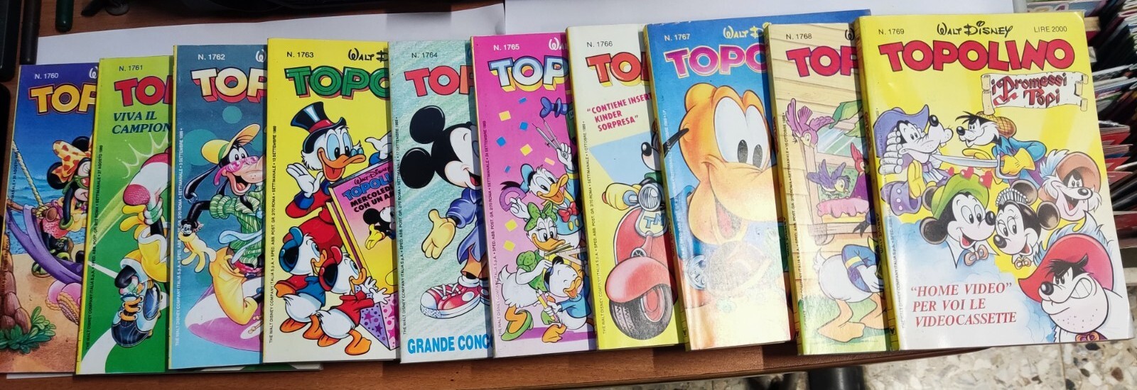 Lotto 10 fumetti Topolino dal Numero 1760 al Numero 1769