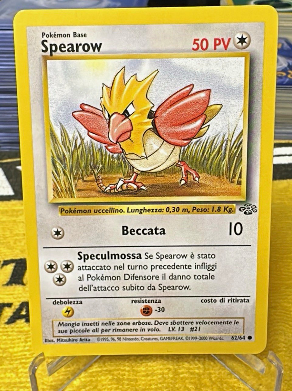 Pokemon TCG Set Base Spearow 62/64 Comune Regolare Italiano quasi nuovo