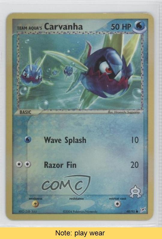 Team Aqua's Carvanha Reverse Foil Pokemon EX Magma vs Aqua #48 2004 LEGGI fm0