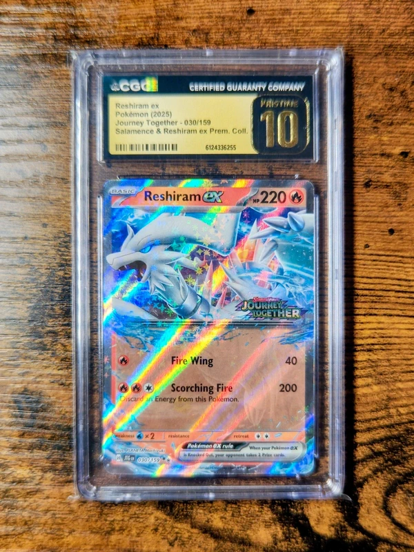 CGC Pristine 10 EN Stamp Pokemon Reshiram EX reverse Journey Together Holo PSA
