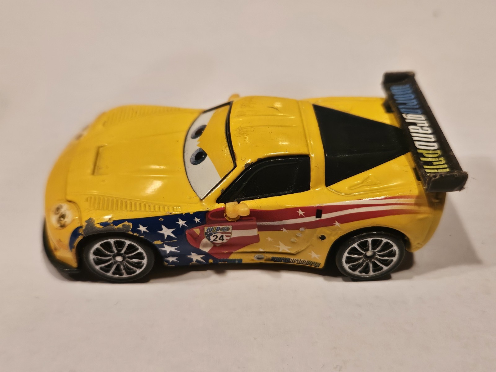 Disney Pixar Cars Jeff Gorvette - Gran Premio del Mondo - 1:55 pressofuso di Mattel 