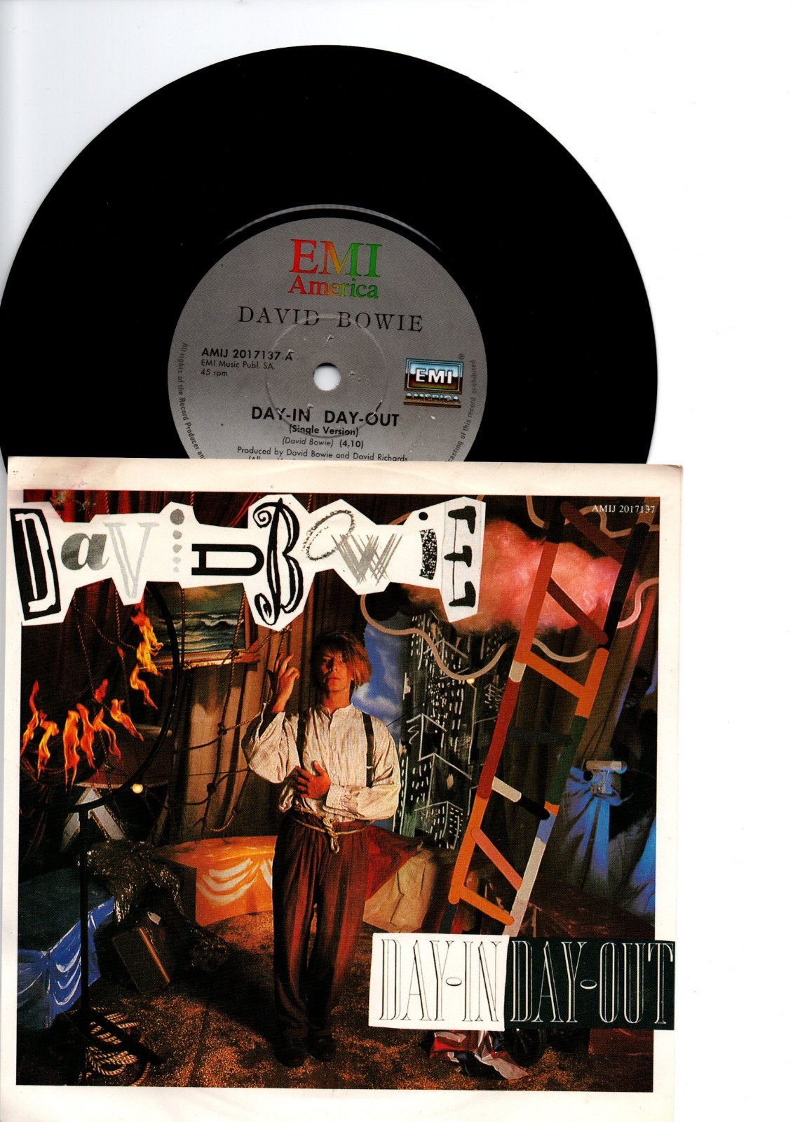 DAVID BOWIE   SOUTH AFRICA   PS  45   DAY-IN DAY-OUT    EX+/EX+