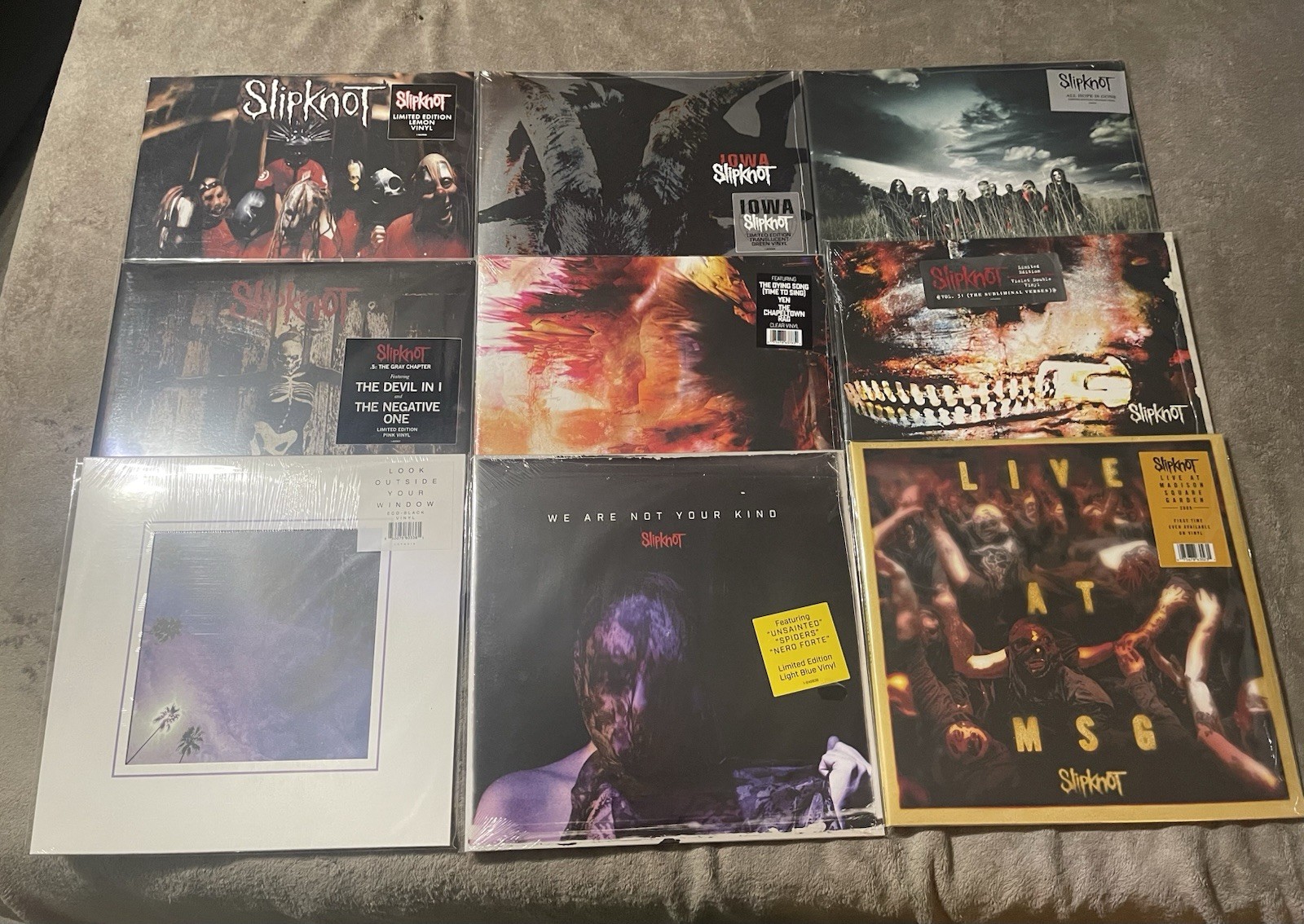 Slipknot 9 LP Colored Vinyl Lot Sealed Iowa MSG Look Outside Your Window Vol 3