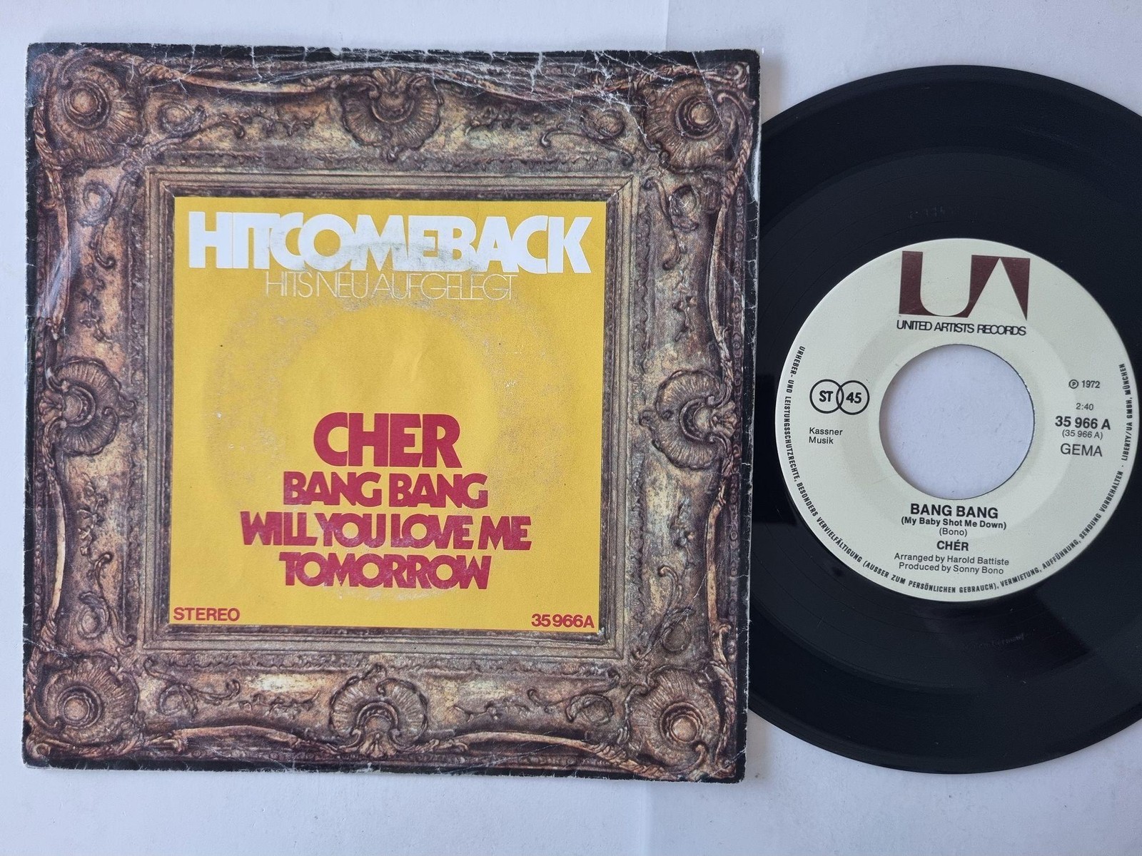 Cher - Bang Bang / Will You Love Me Tomorrow 7'' Vinyl Germany/ Bad Cover