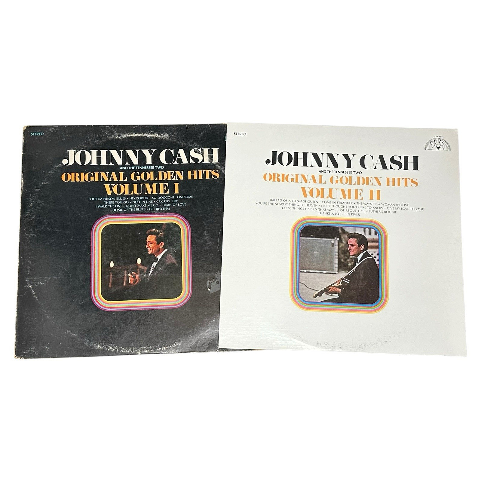 JOHNNY CASH ORIGINAL GOLDEN HITS VOLUME 1 & 2 SUN RECORDS VINYL LP LOT