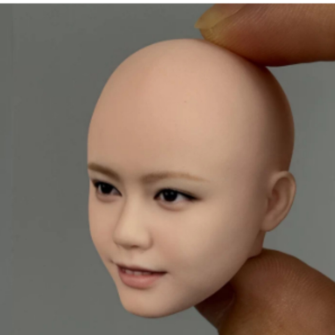 Scultura testa ragazza 3D Asia Expressions 1/6 per modello figura TBL AT 12"