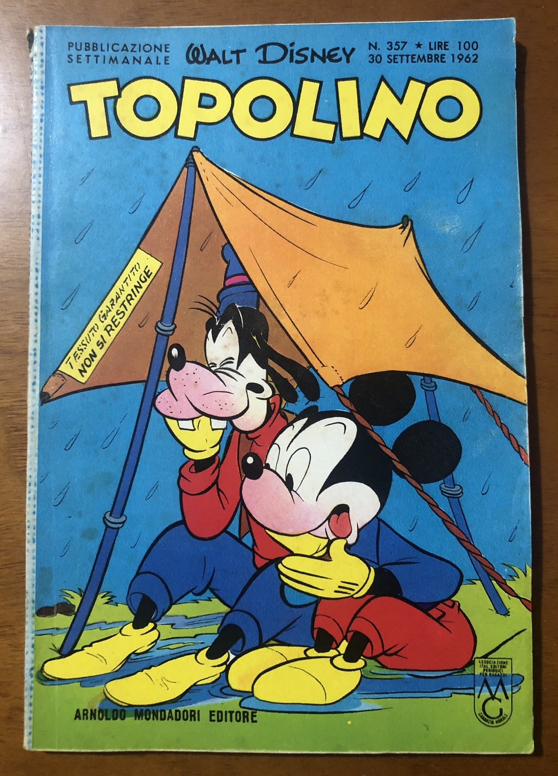 TOPOLINO 357 * figurine * 1962 OTTIMO E RARO fascia difficile
