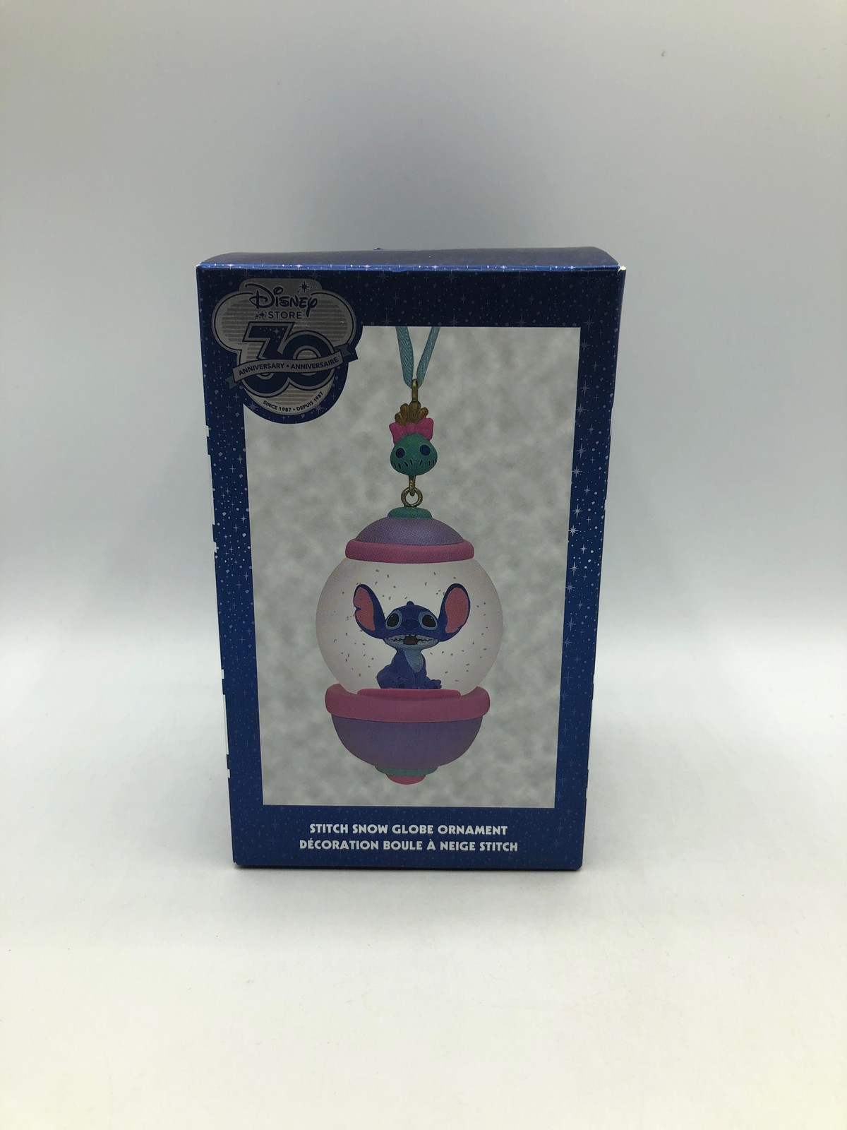 Disney Store 30° Anniversario Stitch Globo Neve e Ornamento