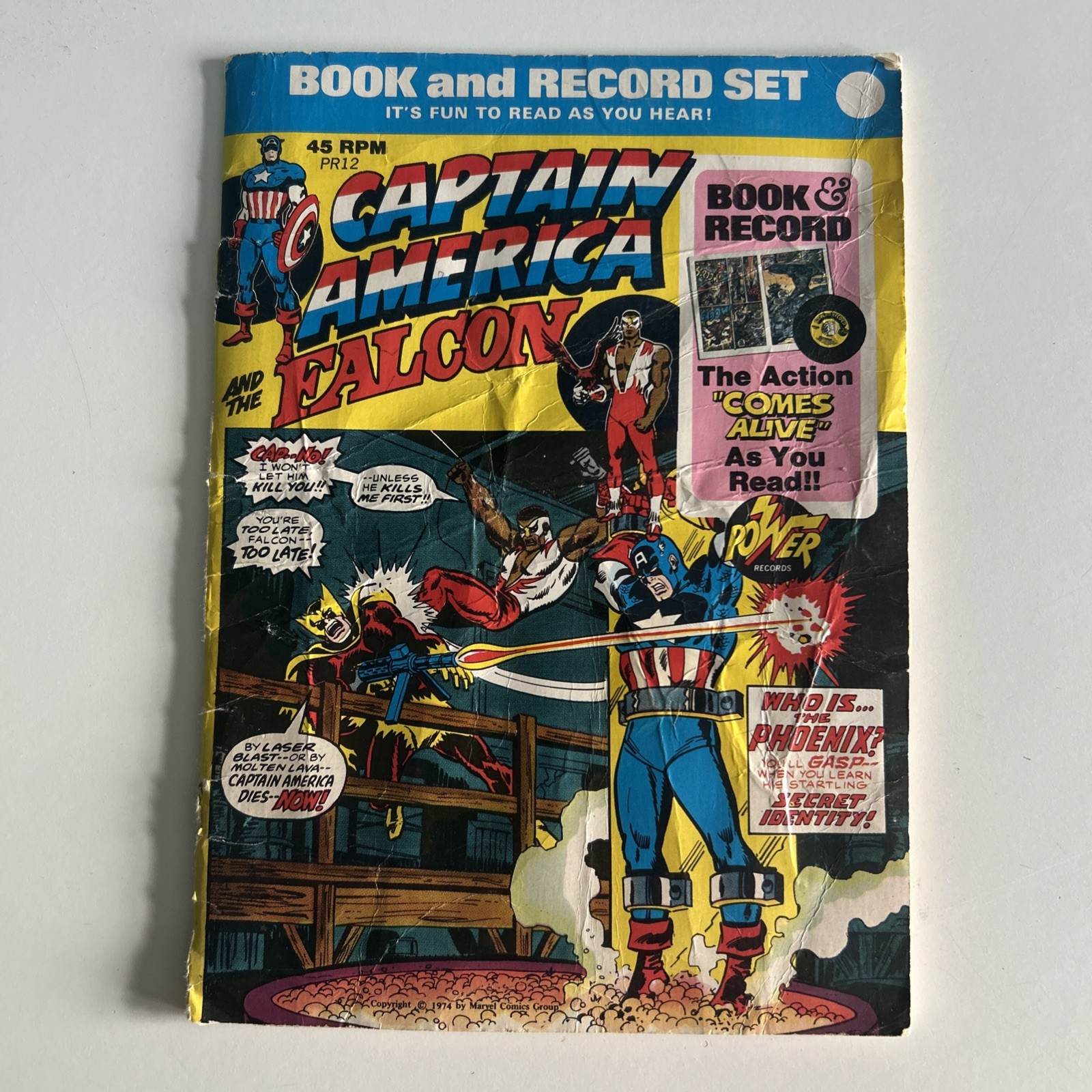 1974 Captain America and the Falcon Book & Record Set Marvel Comic Power Records