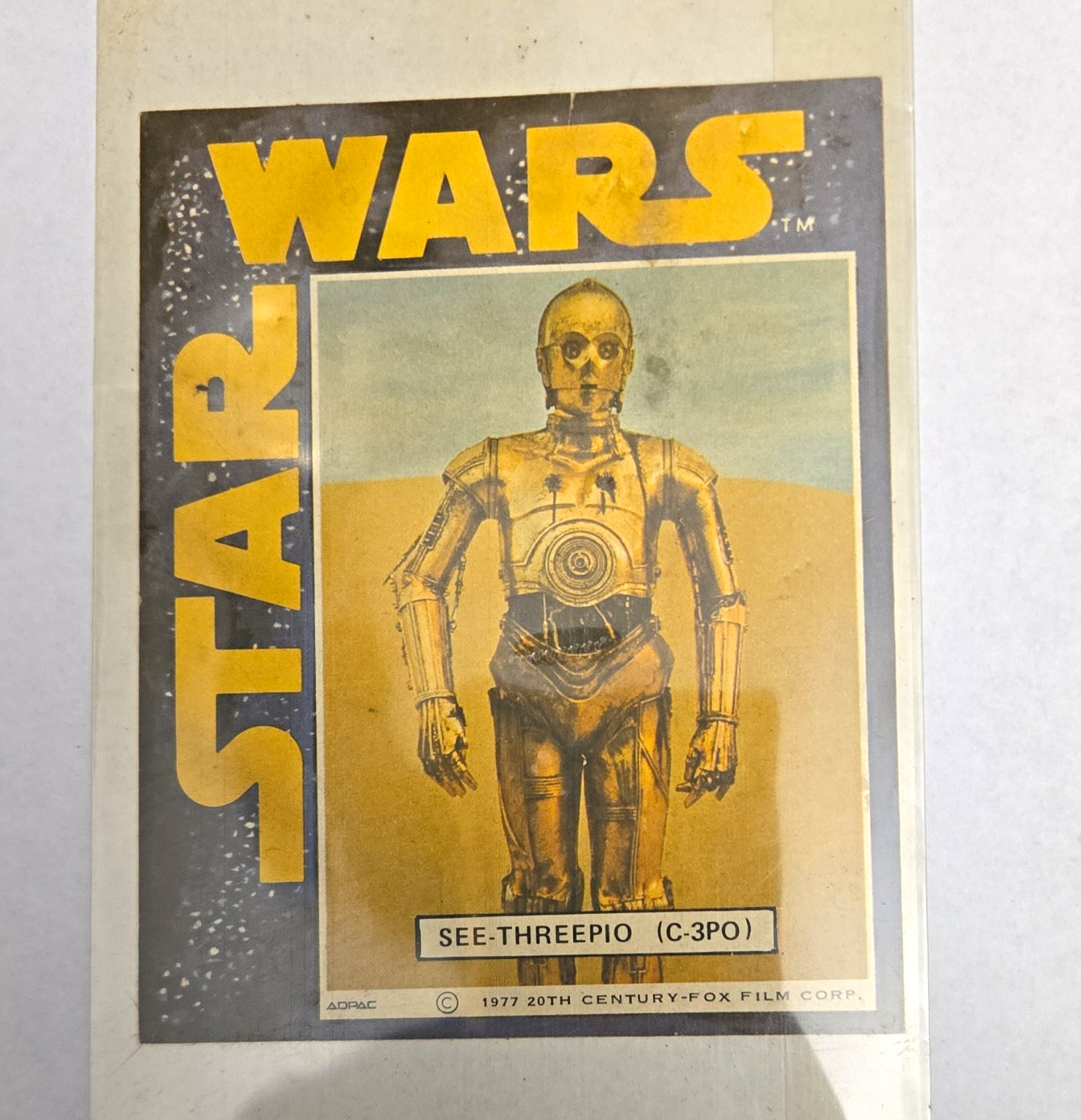 Star Wars ADPAC  1977 Sticker Trading Card See-Threepio (C-3PO) Card #6