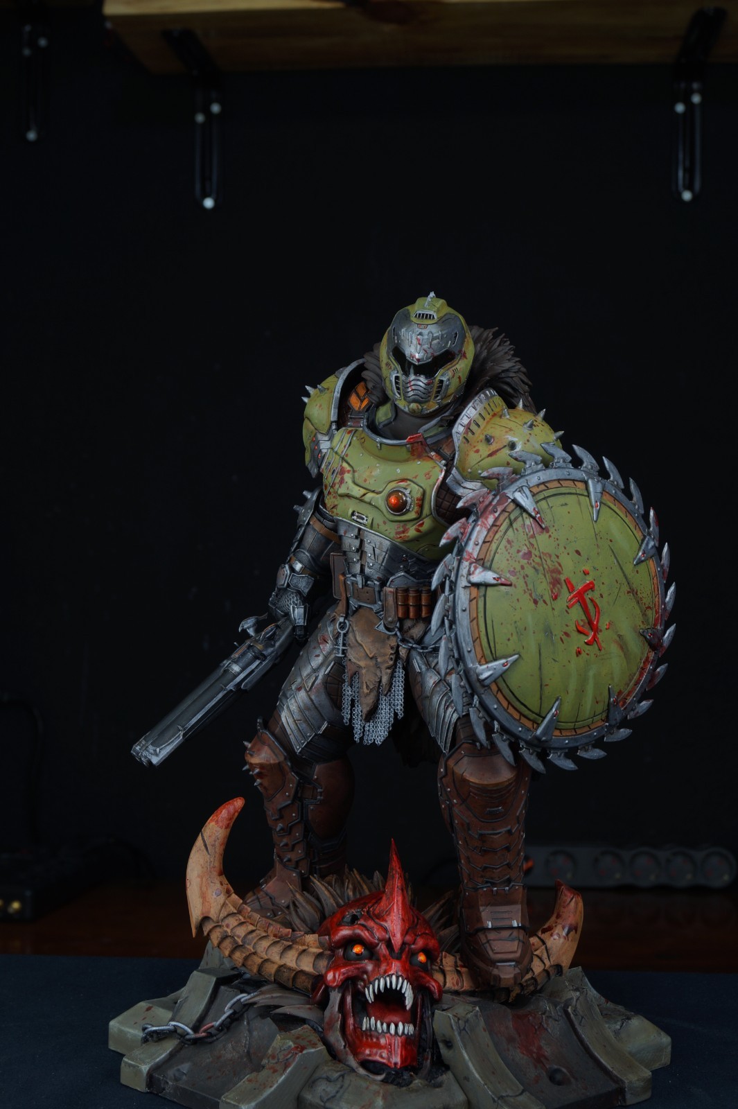 Statua personalizzata stampata in 3D Dark Ages Demon Slayer Figure (30 cm) dipinta a mano