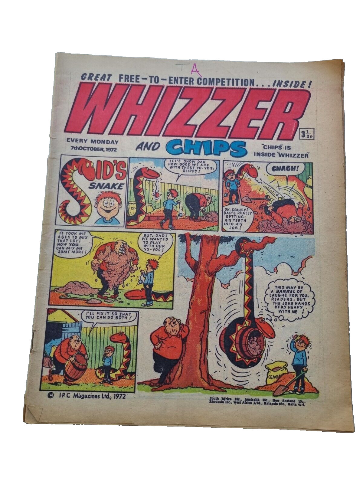Whizzer and Chips - 7th October 1972 IPC Magazine British Weekly comic