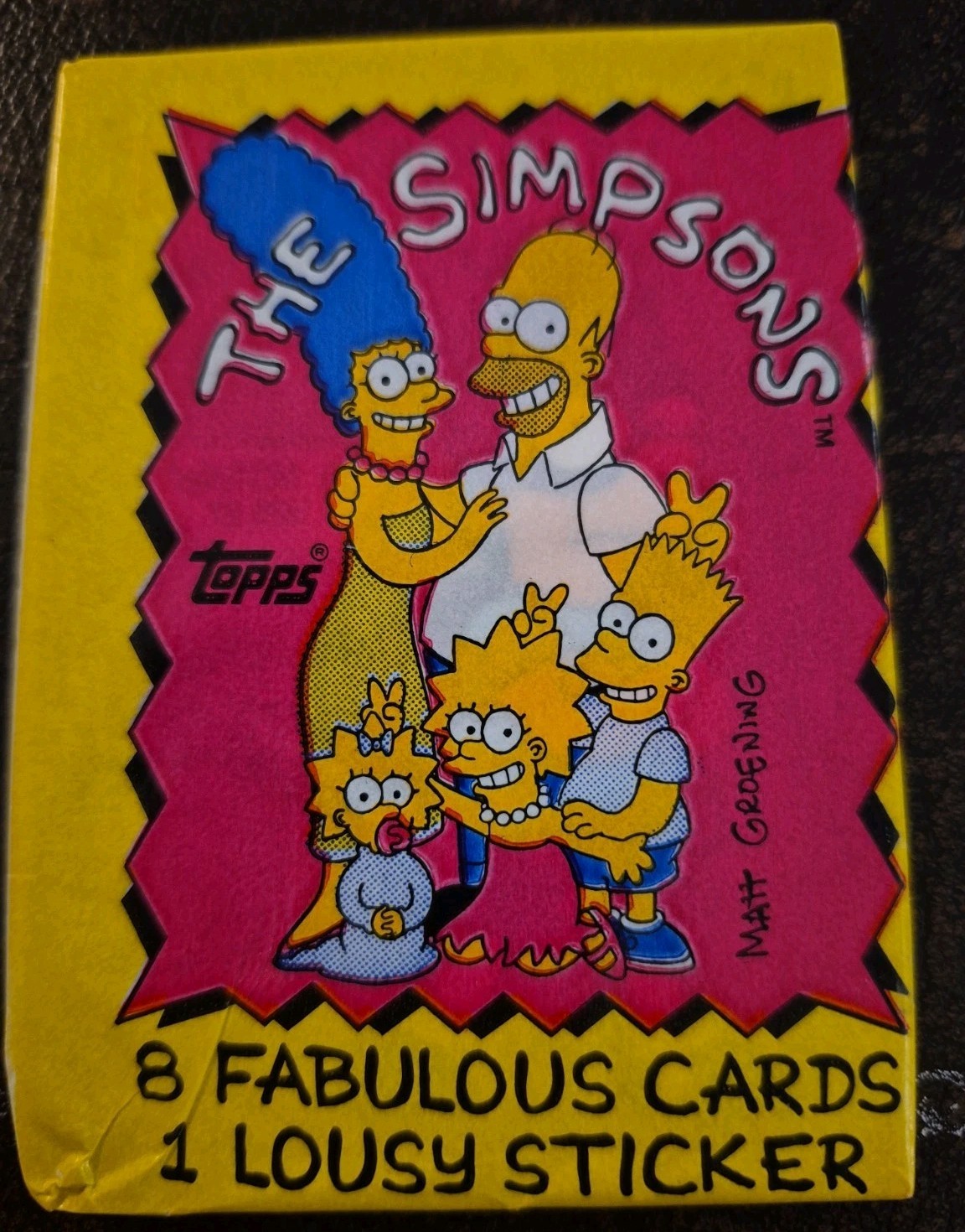 1990 Topps The Simpsons Sealed Pack With BARTMAN Rookie Card On Top Of Pack!! 🔥