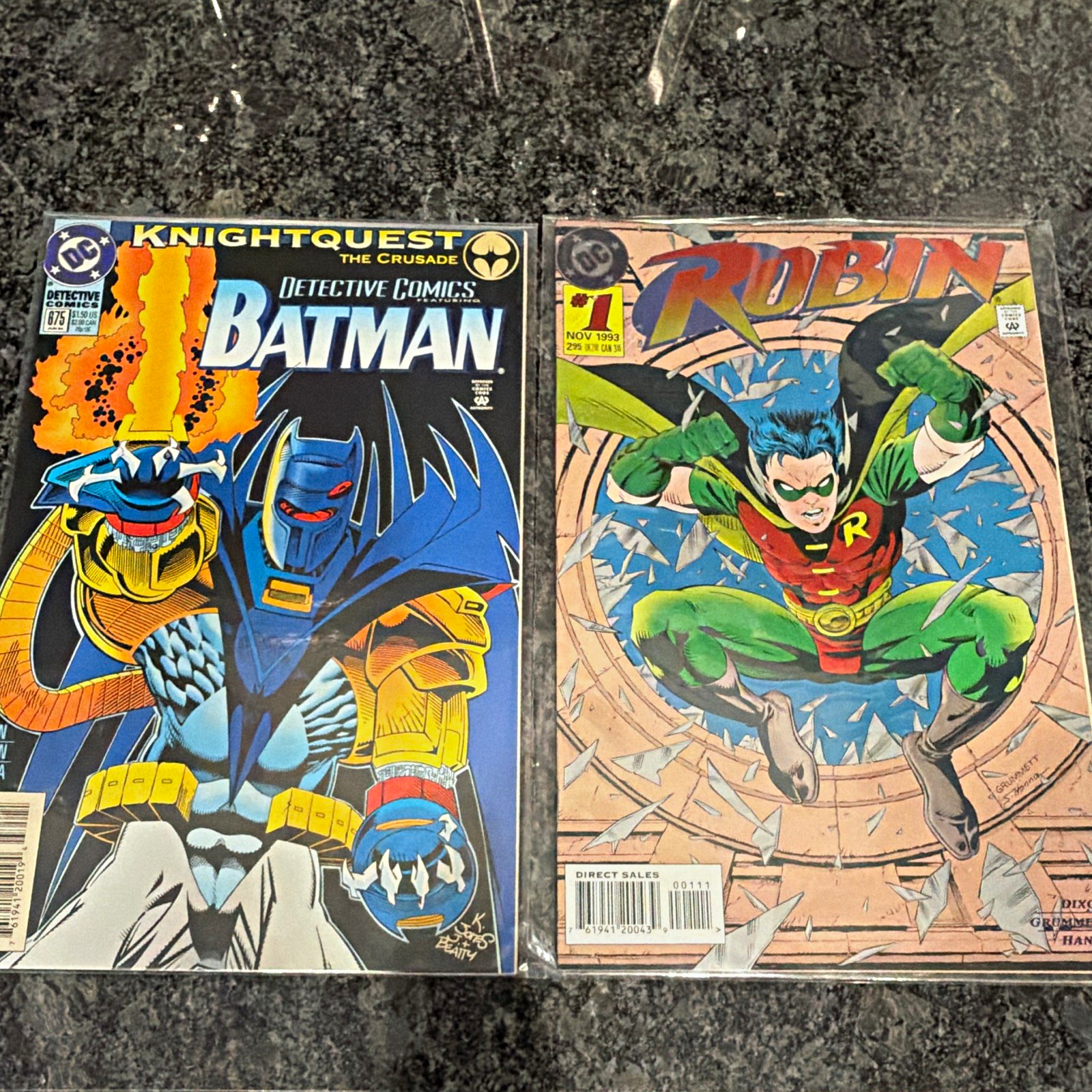 BATMAN and ROBIN-Detective Comics #675 Batman Knightquest + Robin #1 (1993)