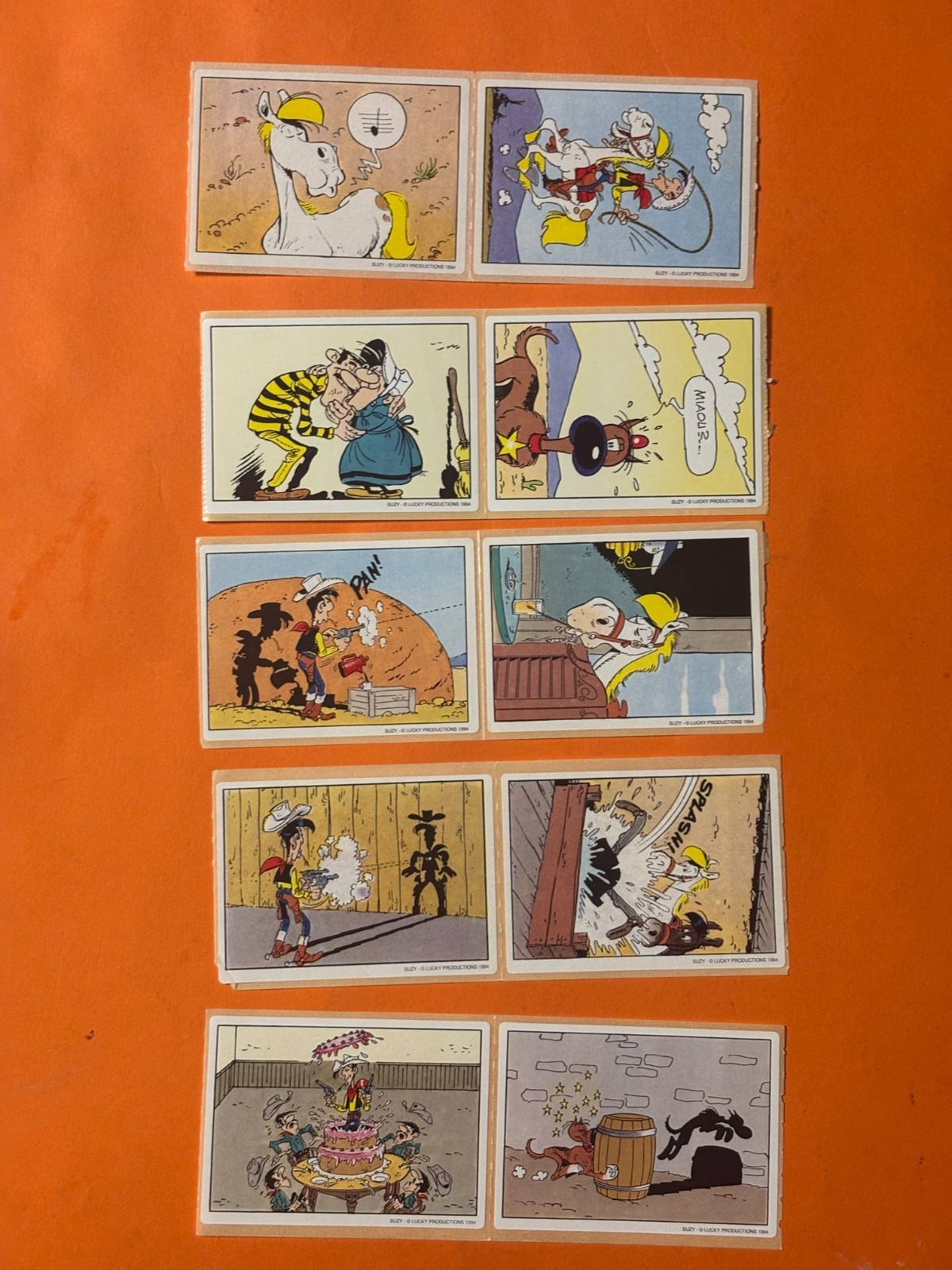 MORRIS LOT 10 AUTOCOLLANTS LUCKY LUKE SUZY 1994 ETAT NEUF