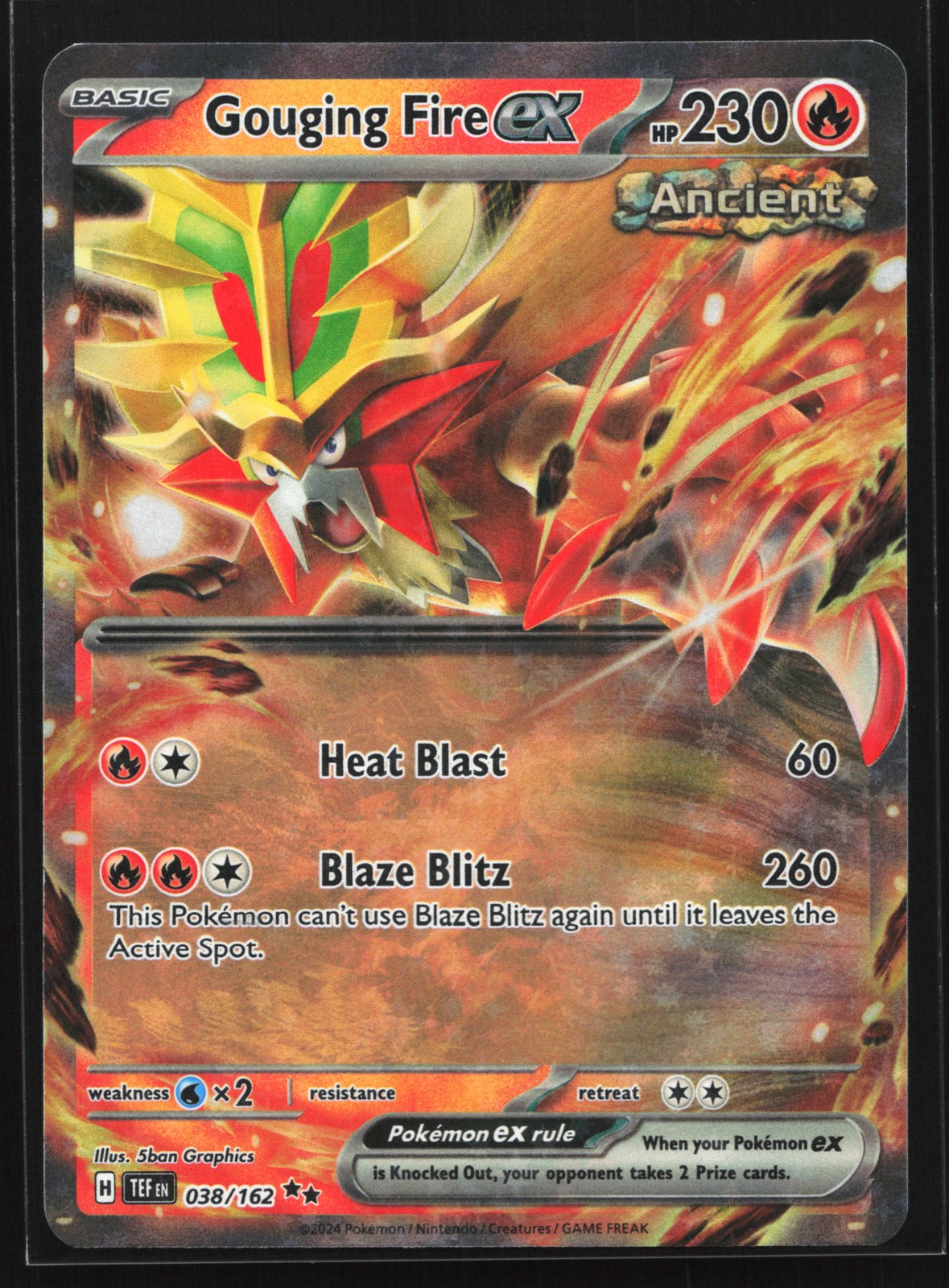 Gouging Fire ex 038/162 SV05: Forze Temporali Doppia Carta Pokemon Rara