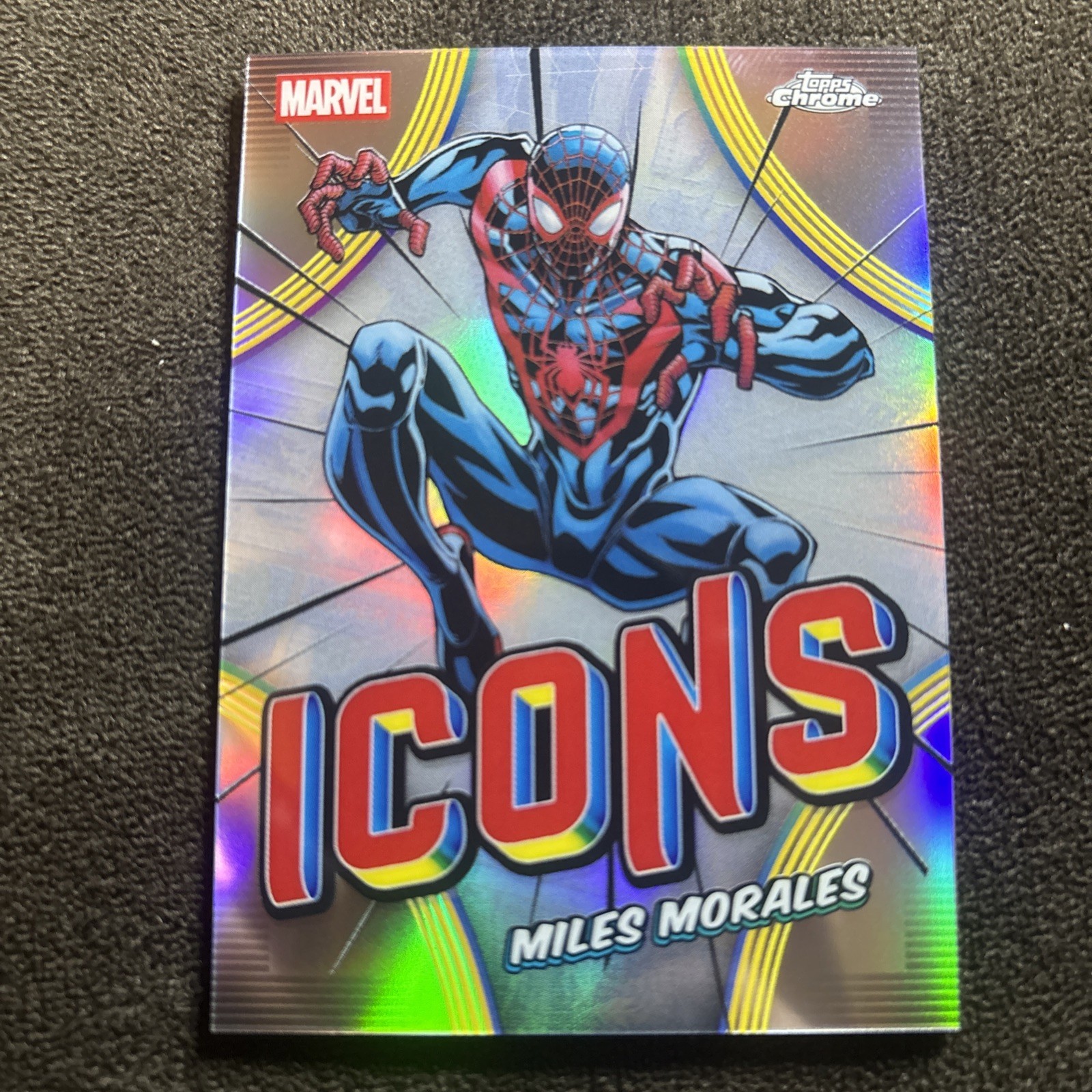 2026 Topps Chrome Marvel #MI-13 Miles Morales Icons rifrattore 